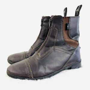 🎉Clearance🎉Saxon Brown Faux Leather Pull on Boots Worn Distressed Boys Size 5